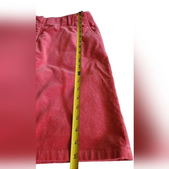 Brooks Brothers Skirt Corduroy Cotton Stretch Short Mini Red Pink Coral 10 Large - Picture 2 of 10